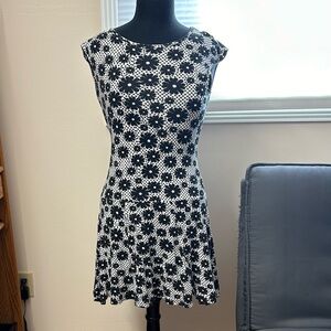 Ripe Black and White Fit and Flare shirt dress, Size M